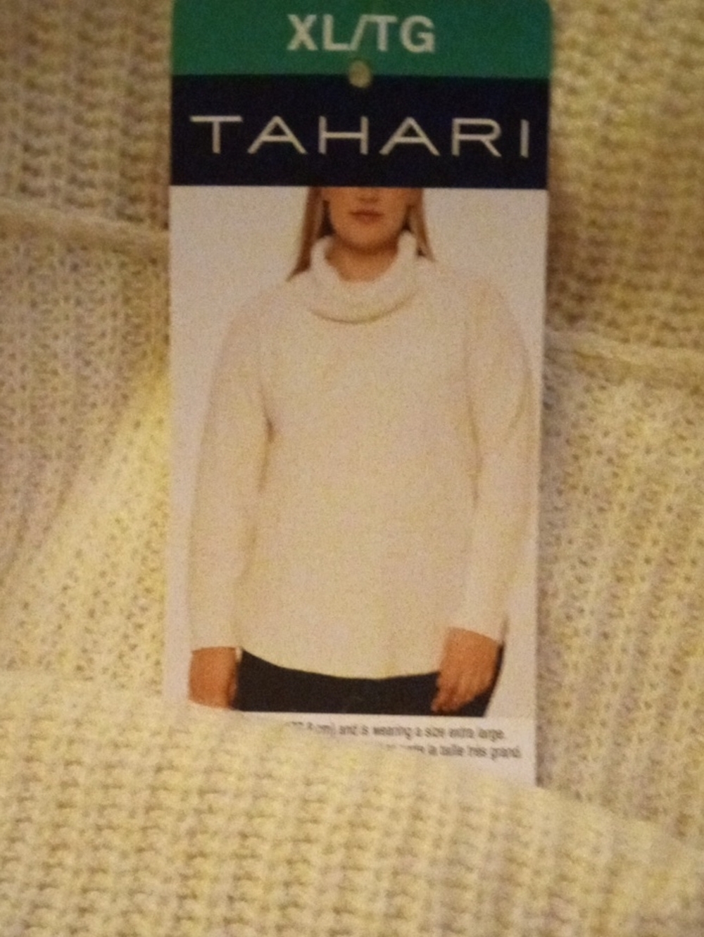 Tahari Cream Cowl Neck Sweater